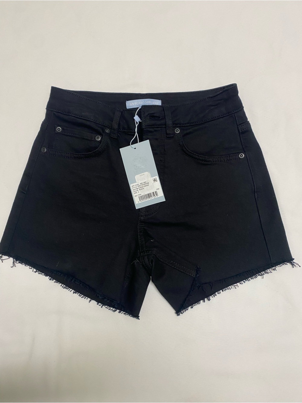 Women’s ANTONIO MELANI Black Frayed-Hem Denim Cutoff Shorts